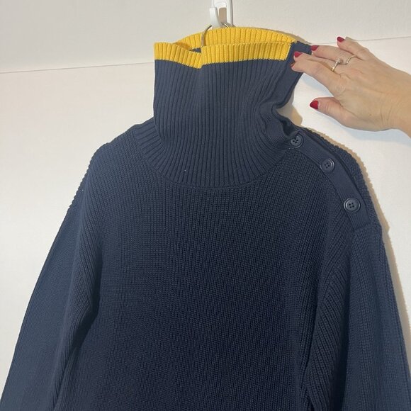 Talbots Knit Sweater Women’s Size L Petite Blue Cotton Blend Casual Coastal - Picture 9 of 10